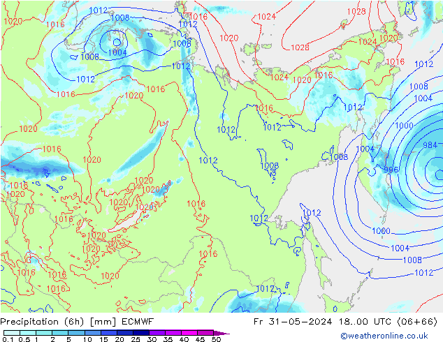 Z500/Rain (+SLP)/Z850 ECMWF  31.05.2024 00 UTC