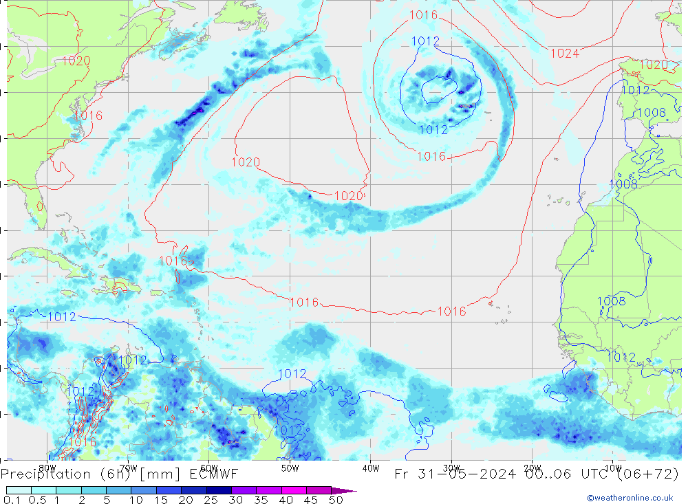 Z500/Rain (+SLP)/Z850 ECMWF Sex 31.05.2024 06 UTC