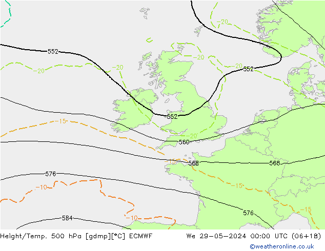 Z500/Rain (+SLP)/Z850 ECMWF mié 29.05.2024 00 UTC