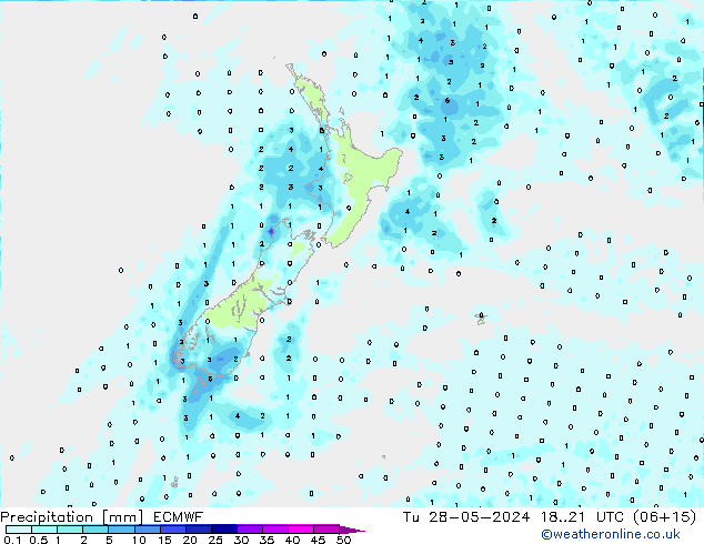 Precipitation ECMWF Tu 28.05.2024 21 UTC