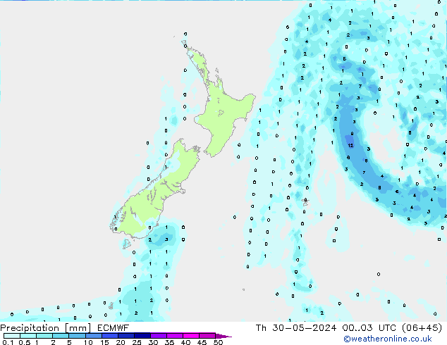 осадки ECMWF чт 30.05.2024 03 UTC