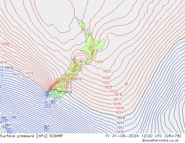 pression de l'air ECMWF ven 31.05.2024 12 UTC