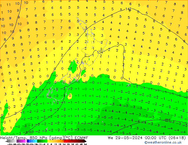 Z500/Rain (+SLP)/Z850 ECMWF We 29.05.2024 00 UTC