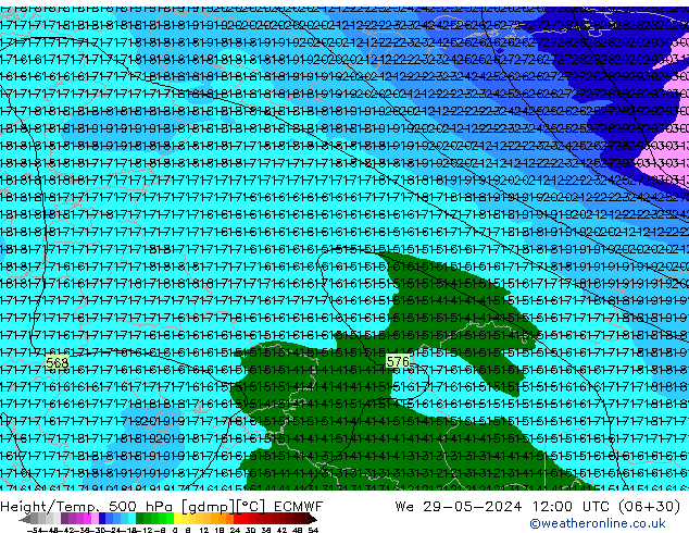 Z500/Rain (+SLP)/Z850 ECMWF ср 29.05.2024 12 UTC