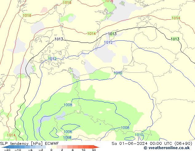 Tendenza di Pressione ECMWF sab 01.06.2024 00 UTC