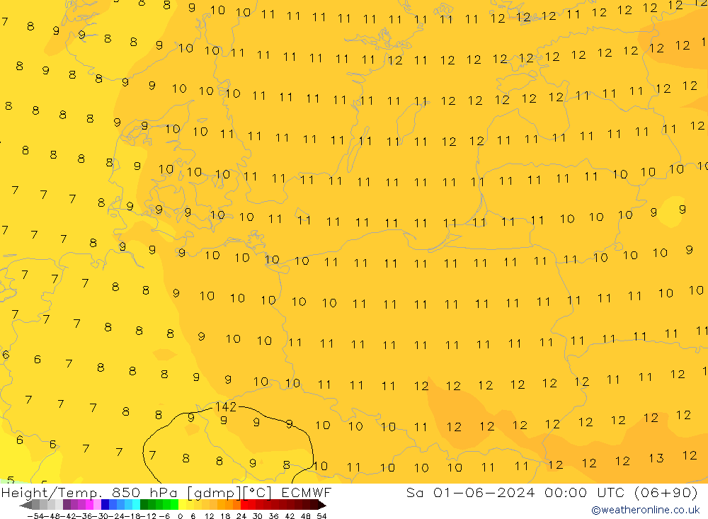 Z500/Rain (+SLP)/Z850 ECMWF So 01.06.2024 00 UTC