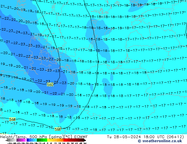 Z500/Rain (+SLP)/Z850 ECMWF mar 28.05.2024 18 UTC