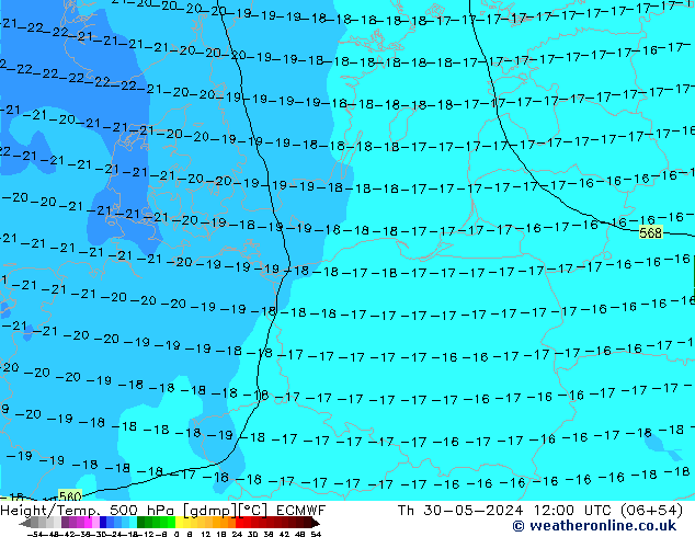 Z500/Rain (+SLP)/Z850 ECMWF Qui 30.05.2024 12 UTC