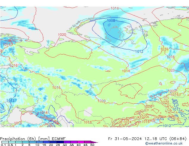 Z500/Rain (+SLP)/Z850 ECMWF Fr 31.05.2024 18 UTC