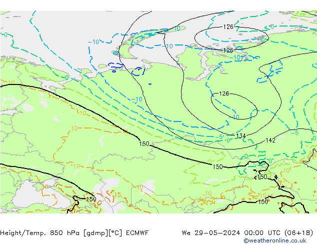 Z500/Rain (+SLP)/Z850 ECMWF Qua 29.05.2024 00 UTC