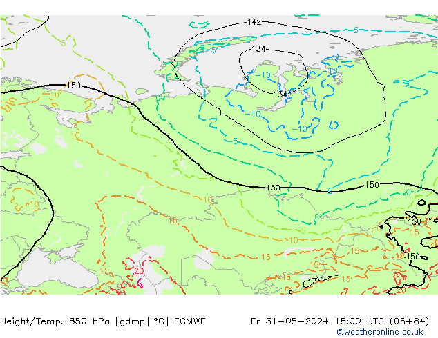 Z500/Rain (+SLP)/Z850 ECMWF Fr 31.05.2024 18 UTC