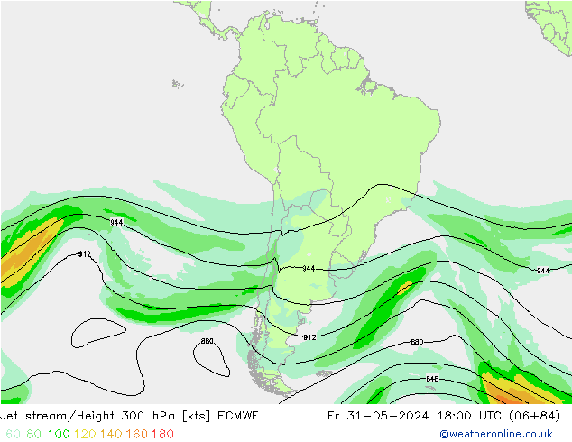 Straalstroom ECMWF vr 31.05.2024 18 UTC