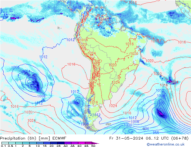 Z500/Yağmur (+YB)/Z850 ECMWF Cu 31.05.2024 12 UTC