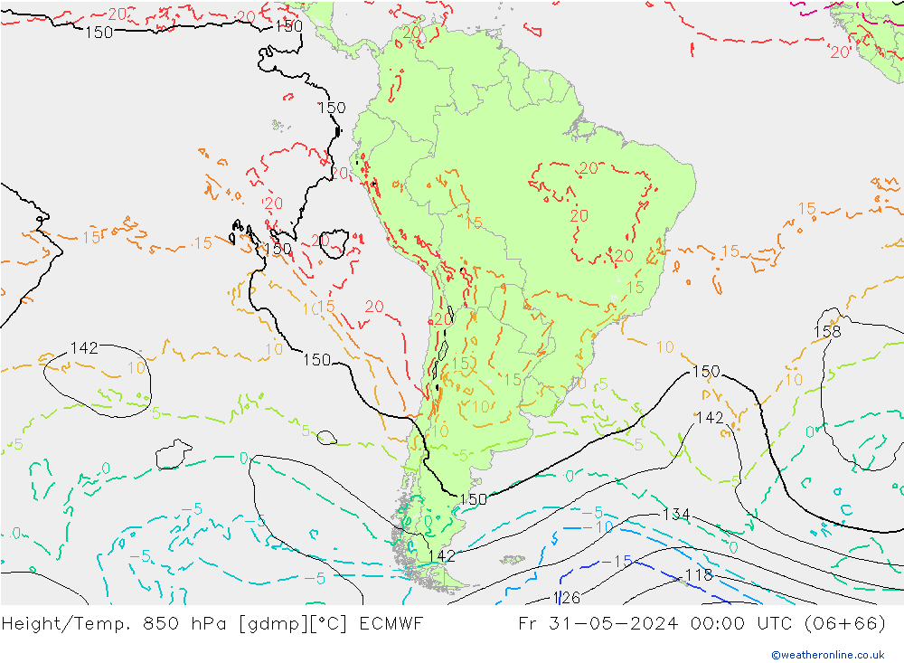 Z500/Rain (+SLP)/Z850 ECMWF Pá 31.05.2024 00 UTC