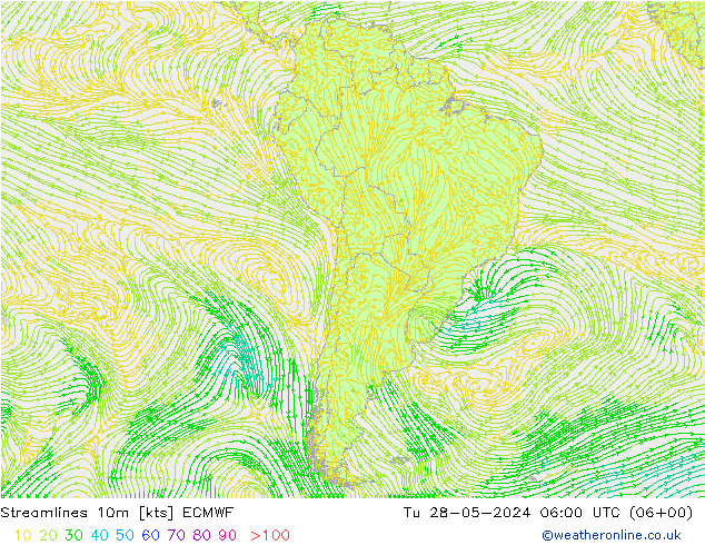 ветер 10m ECMWF вт 28.05.2024 06 UTC