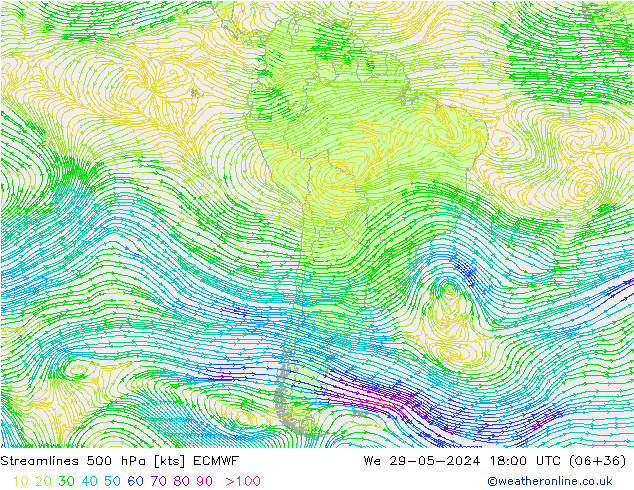 Streamlines 500 hPa ECMWF St 29.05.2024 18 UTC