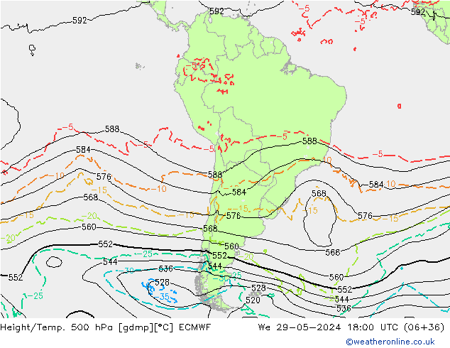 Z500/Rain (+SLP)/Z850 ECMWF St 29.05.2024 18 UTC