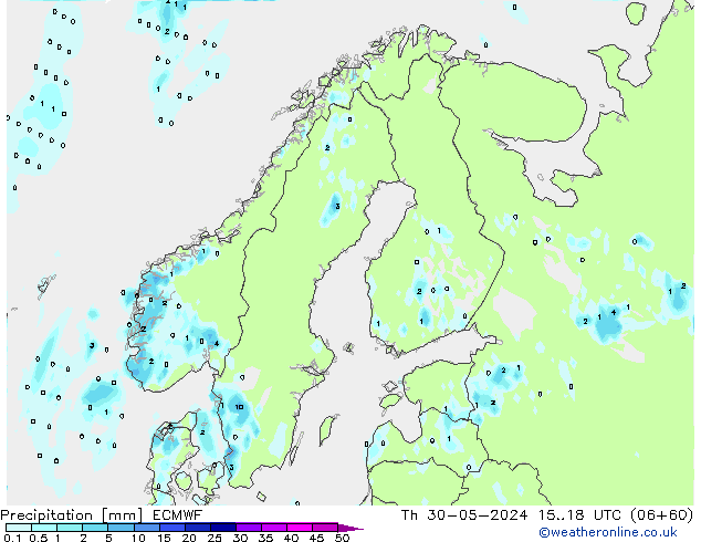 Neerslag ECMWF do 30.05.2024 18 UTC