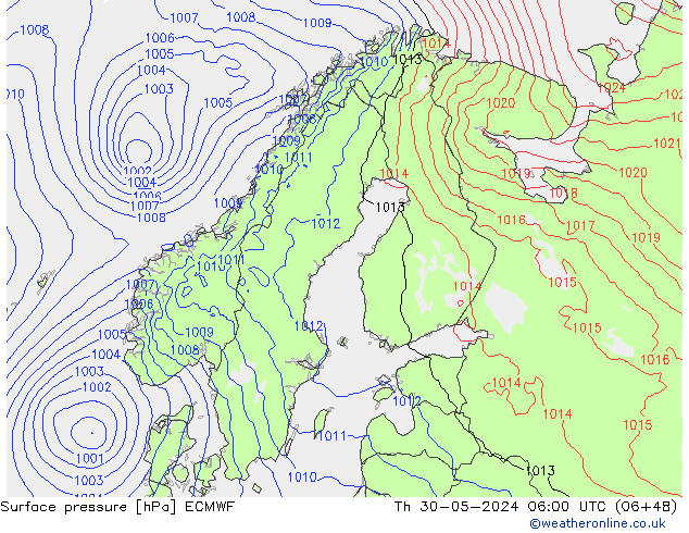 Yer basıncı ECMWF Per 30.05.2024 06 UTC