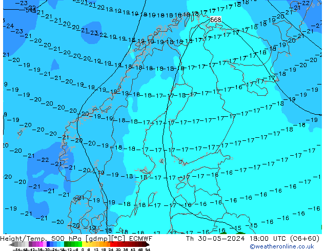 Z500/Regen(+SLP)/Z850 ECMWF do 30.05.2024 18 UTC