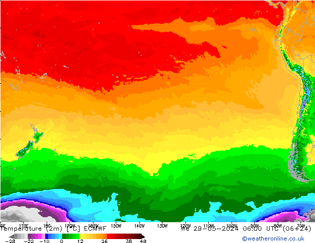 Temperature (2m) ECMWF St 29.05.2024 06 UTC