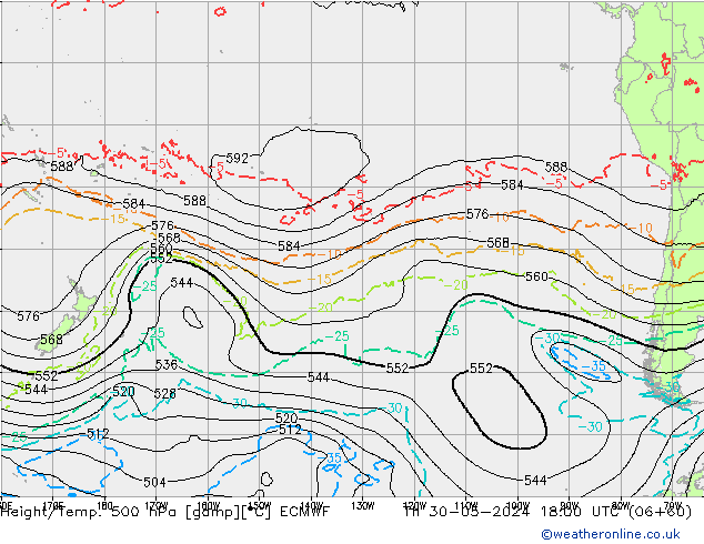 Z500/Yağmur (+YB)/Z850 ECMWF Per 30.05.2024 18 UTC