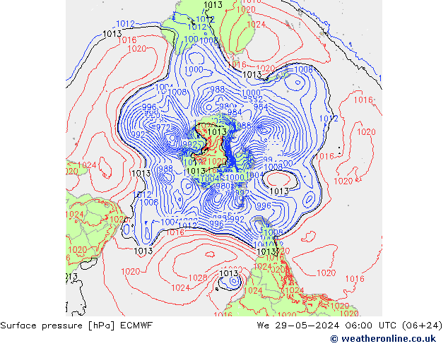 pression de l'air ECMWF mer 29.05.2024 06 UTC