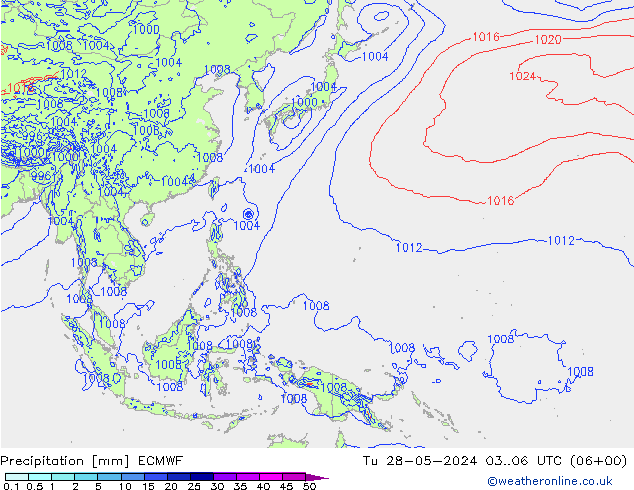 Niederschlag ECMWF Di 28.05.2024 06 UTC