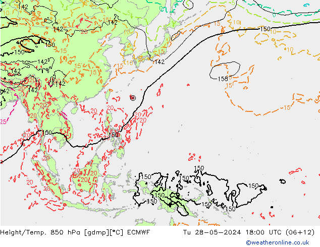 Z500/Rain (+SLP)/Z850 ECMWF Tu 28.05.2024 18 UTC