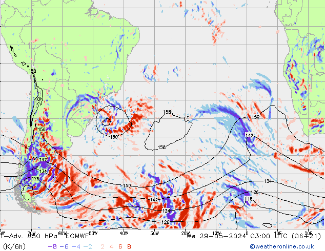 T-Adv. 850 hPa ECMWF  29.05.2024 03 UTC