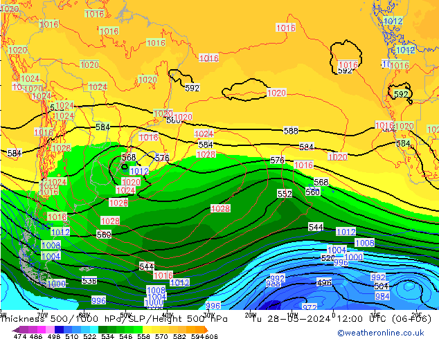 Thck 500-1000hPa ECMWF Út 28.05.2024 12 UTC