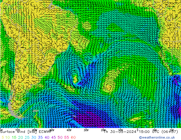 Surface wind ECMWF Th 30.05.2024 15 UTC