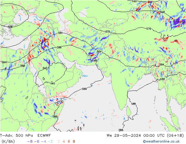 T-Adv. 500 гПа ECMWF ср 29.05.2024 00 UTC