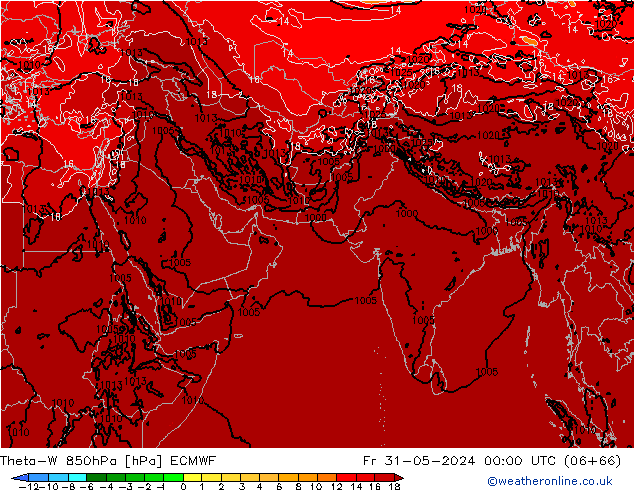 Theta-W 850hPa ECMWF Fr 31.05.2024 00 UTC