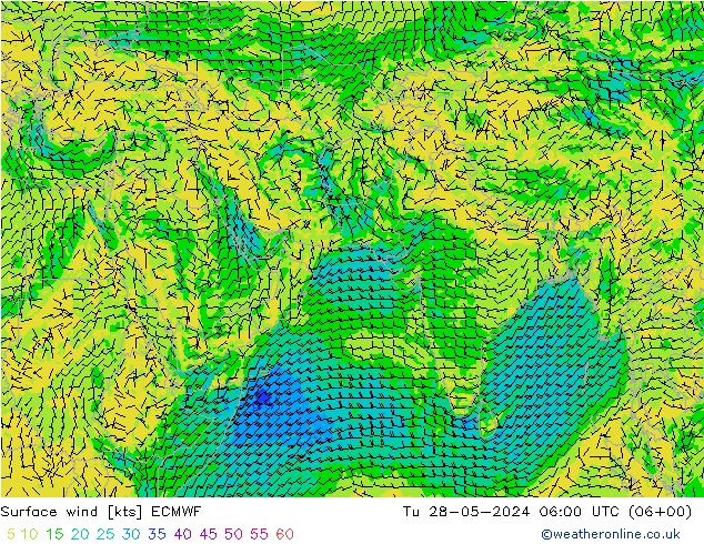 Rüzgar 10 m ECMWF Sa 28.05.2024 06 UTC