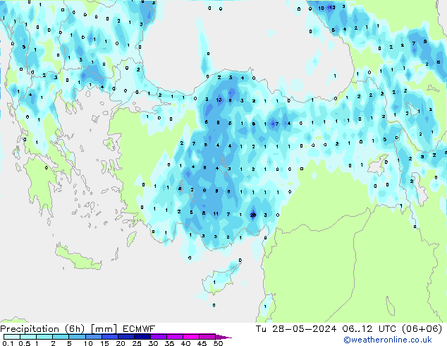 Z500/Rain (+SLP)/Z850 ECMWF вт 28.05.2024 12 UTC