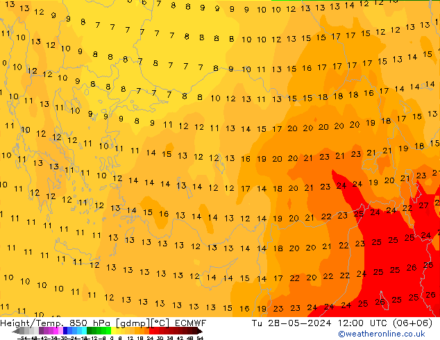 Z500/Rain (+SLP)/Z850 ECMWF  28.05.2024 12 UTC