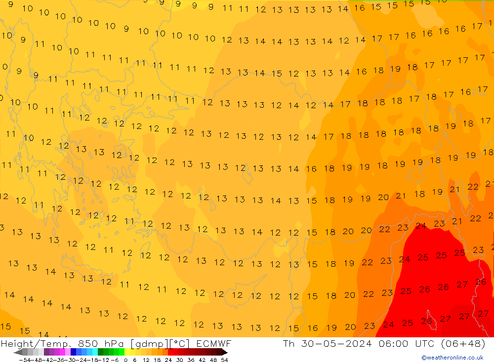 Z500/Rain (+SLP)/Z850 ECMWF Čt 30.05.2024 06 UTC