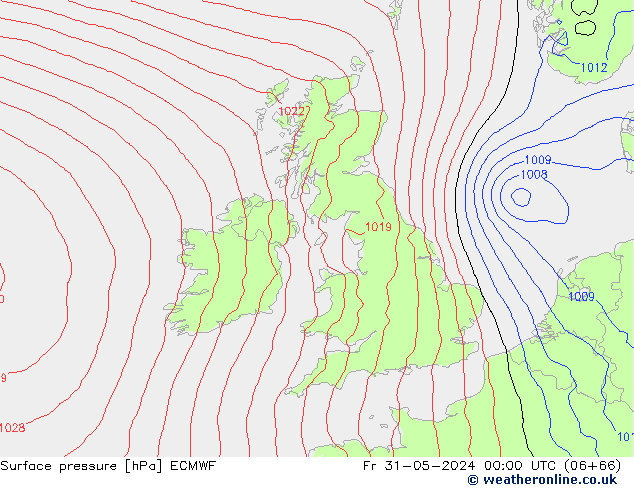 Bodendruck ECMWF Fr 31.05.2024 00 UTC