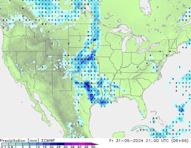 Neerslag ECMWF vr 31.05.2024 00 UTC