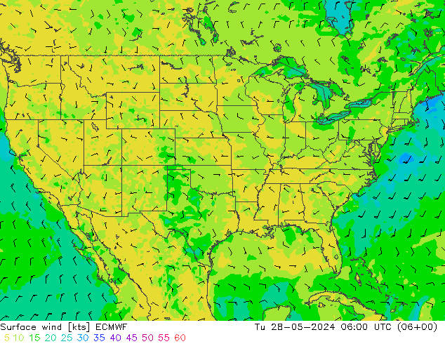 Viento 10 m ECMWF mar 28.05.2024 06 UTC