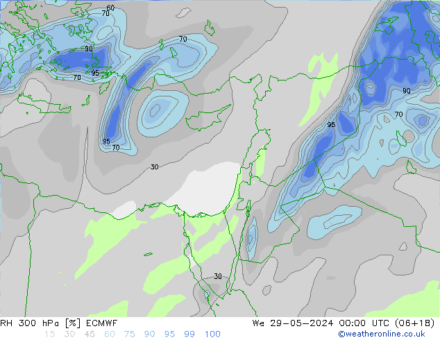 RH 300 hPa ECMWF  29.05.2024 00 UTC