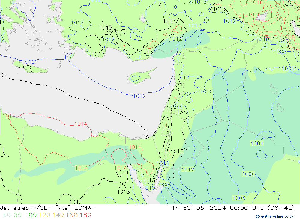 Prąd strumieniowy ECMWF czw. 30.05.2024 00 UTC