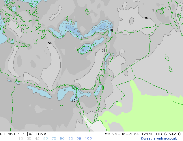 RH 850 hPa ECMWF  29.05.2024 12 UTC