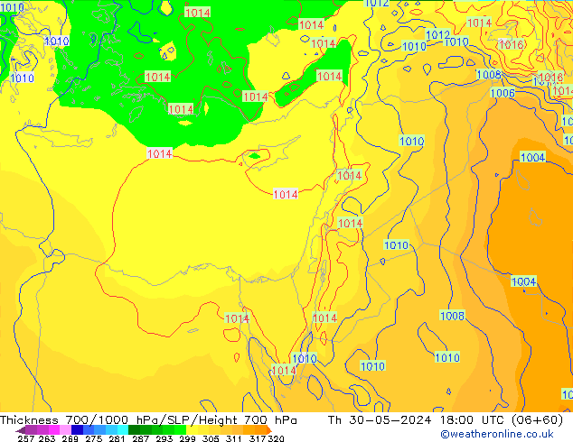 700-1000 hPa Kalınlığı ECMWF Per 30.05.2024 18 UTC