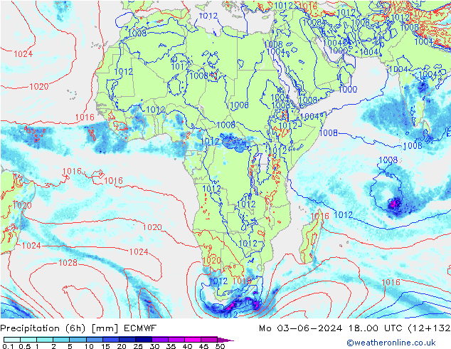 Prec 6h/Wind 10m/950 ECMWF Mo 03.06.2024 00 UTC