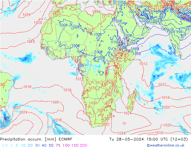 Precipitación acum. ECMWF mar 28.05.2024 15 UTC