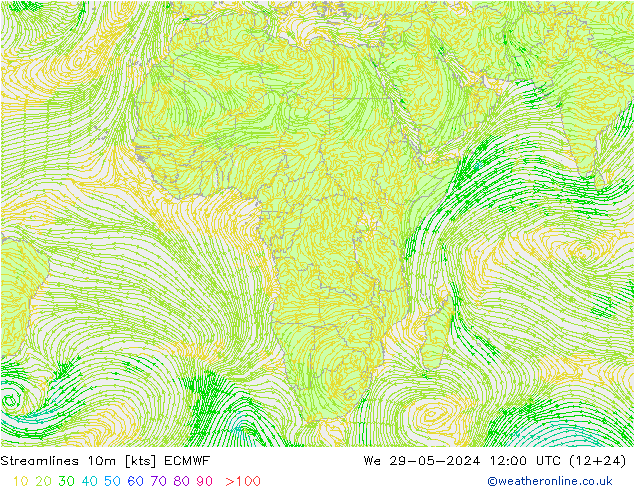 Rüzgar 10m ECMWF Çar 29.05.2024 12 UTC