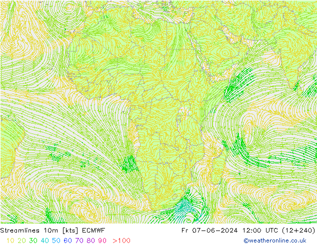 Rüzgar 10m ECMWF Cu 07.06.2024 12 UTC