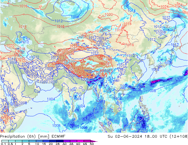 Z500/Regen(+SLP)/Z850 ECMWF zo 02.06.2024 00 UTC